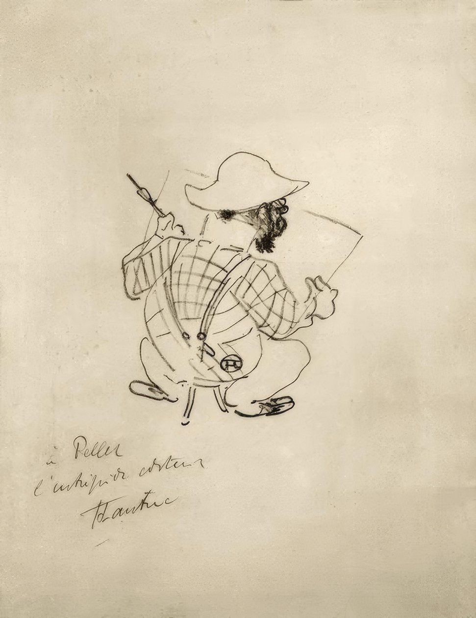 Auto-retrato de caricatura de Henri de Toulouse Lautrec