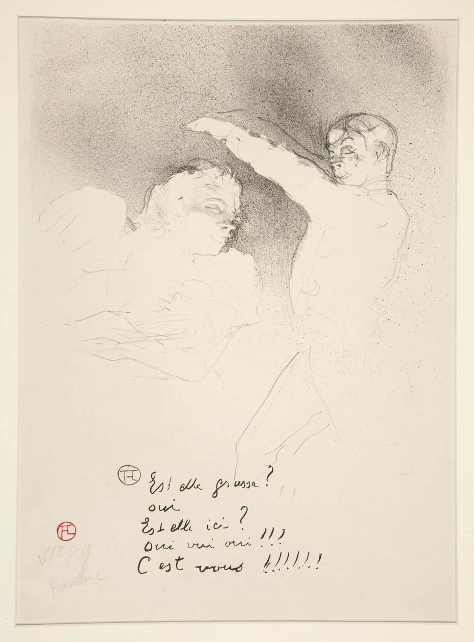 Aux vari?ti?s: Mlle. Lender et Brasseur (Nas Variedades: Mademoiselle Lender e Brasseur) de Henri de Toulouse Lautrec