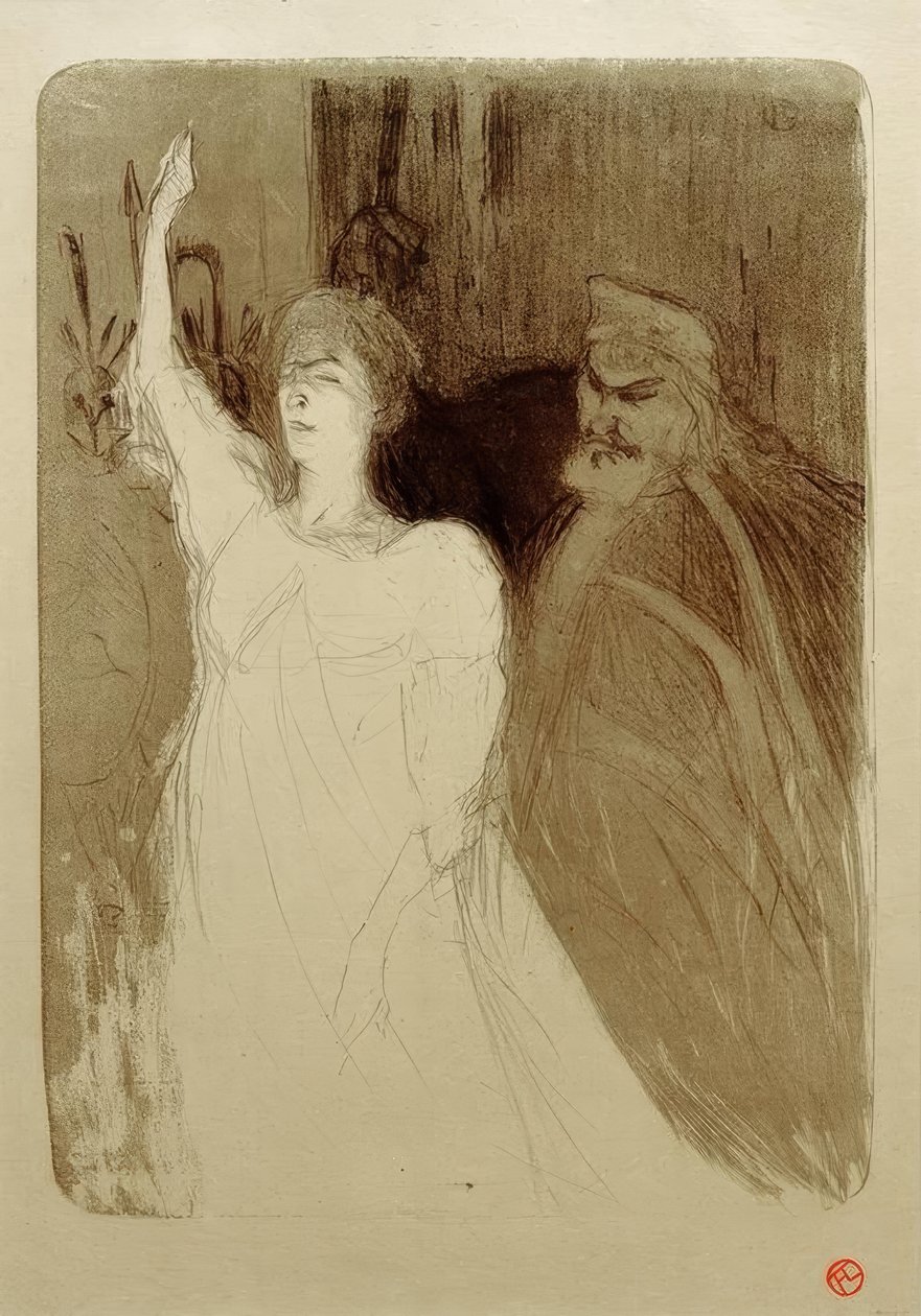 Bartet e Mounet-Sully, em Antígona de Henri de Toulouse Lautrec