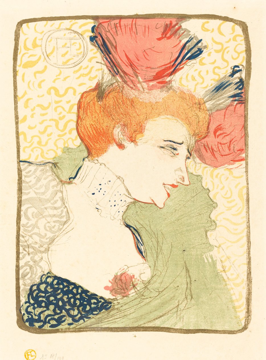 Busto de Mlle. Marcelle Lender (Mlle. Marcelle Lender, um busto) de Henri de Toulouse Lautrec