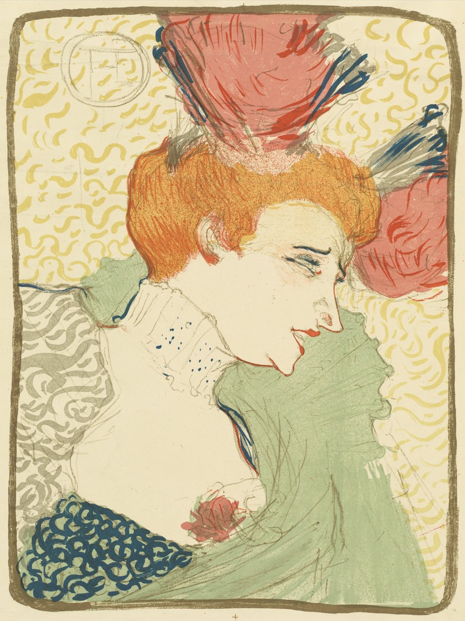 Busto de Mlle. Marcelle Lender (Mlle. Marcelle Lender, um busto) de Henri de Toulouse Lautrec