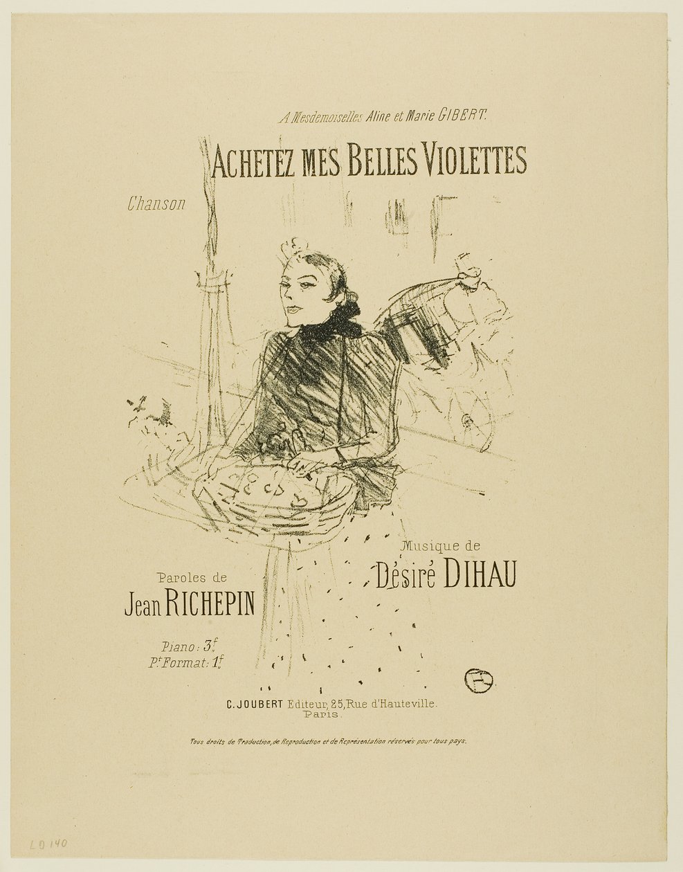 Compre minhas Pretty Violets, de Melodies by Désiré Dihau de Henri de Toulouse Lautrec