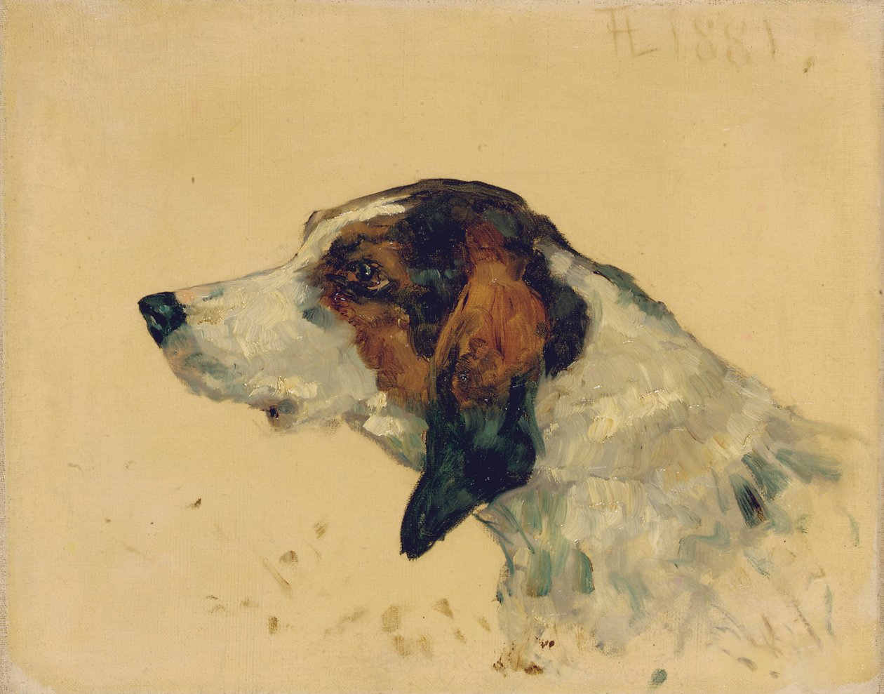 Cão de caça, 1881 de Henri de Toulouse Lautrec