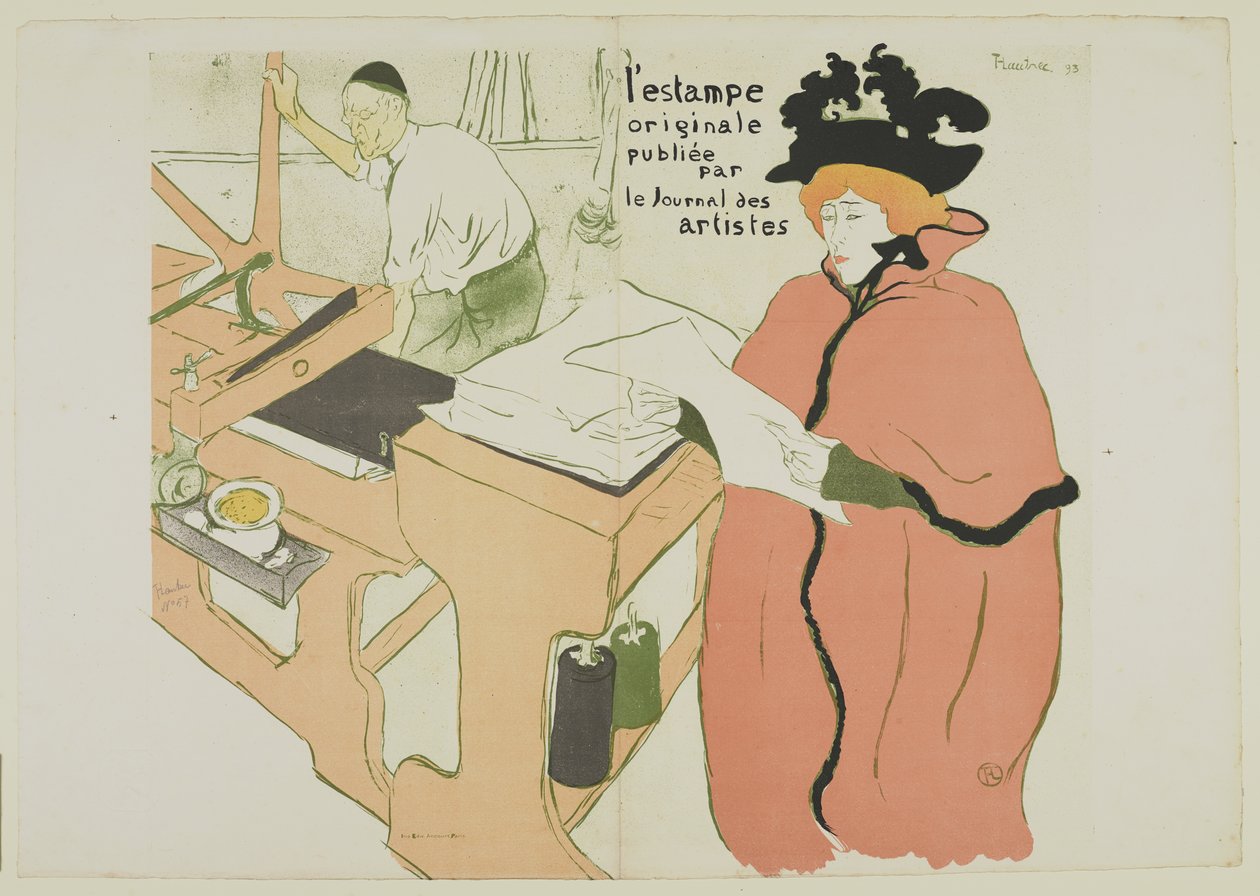 Original Stamp Cover, 1893 (cor litho em papel wove) de Henri de Toulouse Lautrec