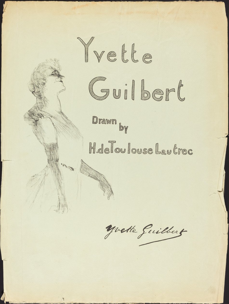Capa, Yvette Guilbert de Henri de Toulouse Lautrec