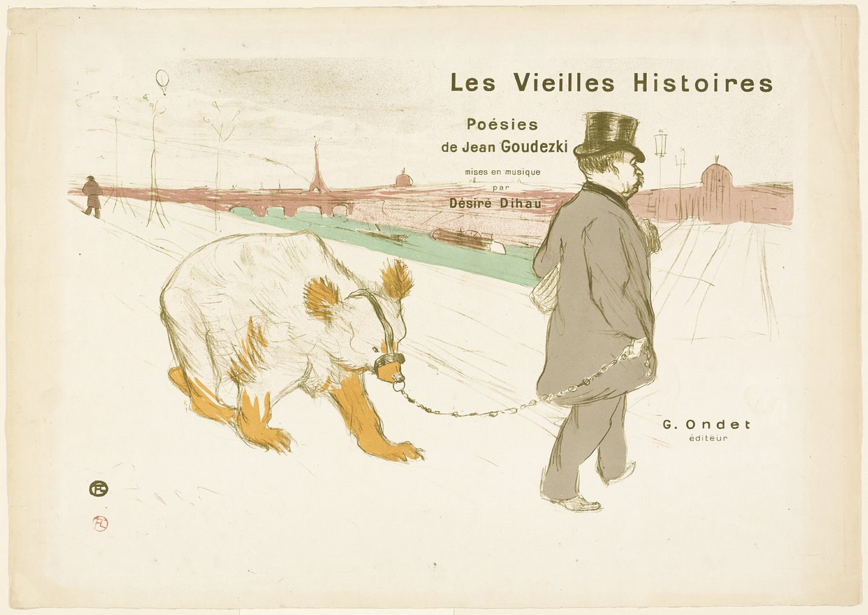 Capa e frontispício de Les Vieilles Histoires de Henri de Toulouse Lautrec