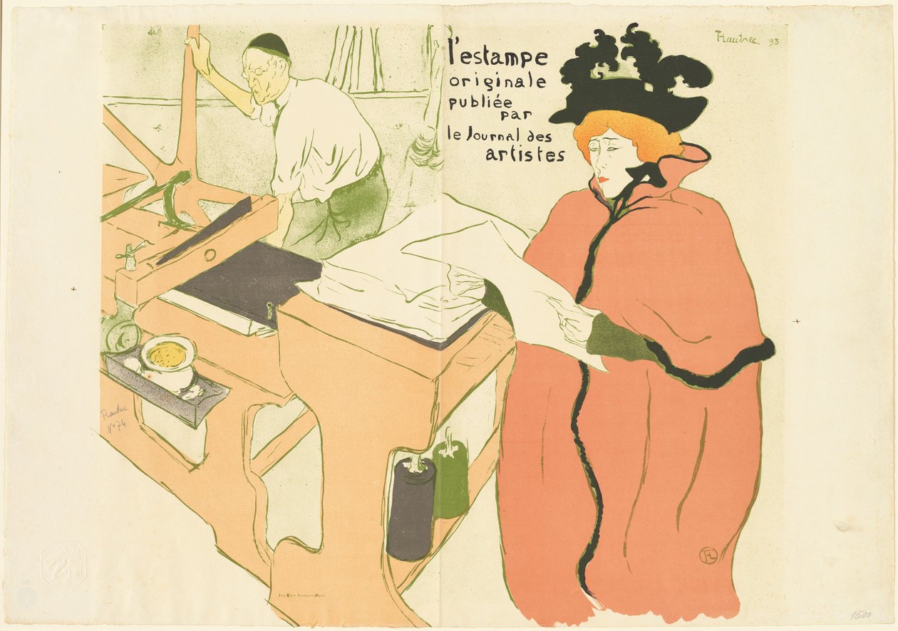 Capa da impressão original Capa da impressão original, 1893. de Henri de Toulouse Lautrec