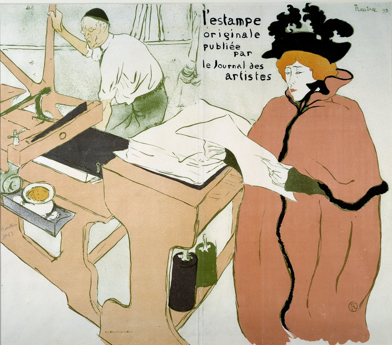 Capa da impressão: "A impressão original publicada pela revista des artistes". Cartaz de Henri De Toulouse Lautrec (1864-1901) de Henri de Toulouse Lautrec