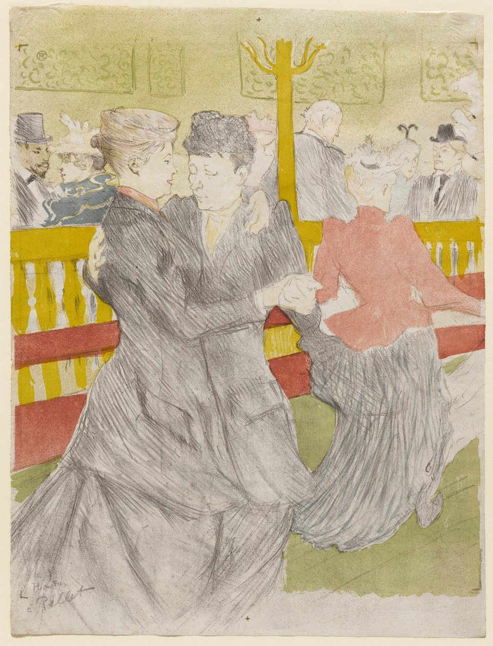 Dança no Moulin Rouge, 1897 de Henri de Toulouse Lautrec