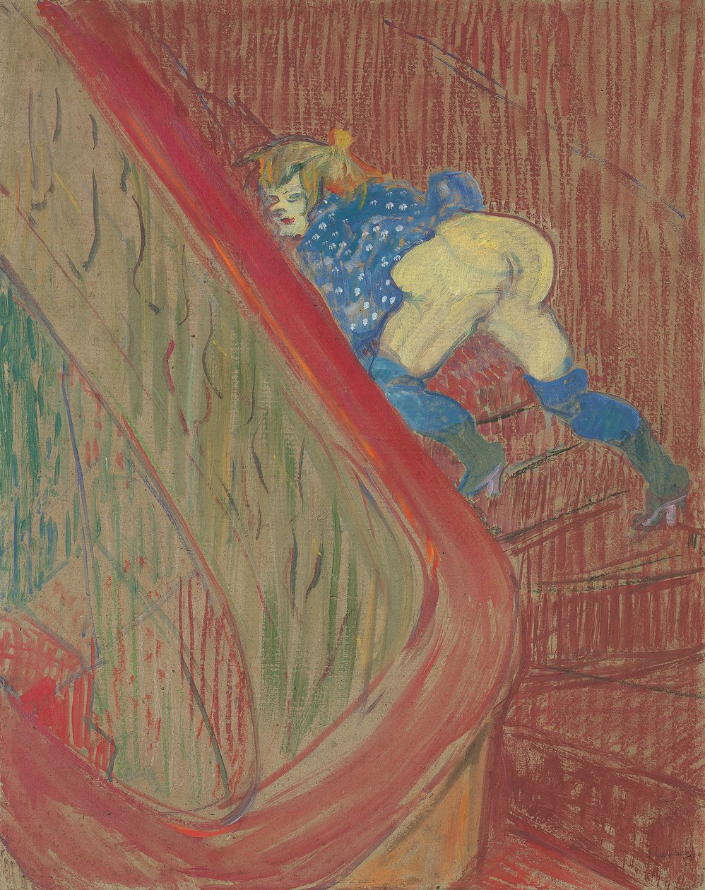Na escadaria da Rue des Moulins, 1893 de Henri de Toulouse Lautrec
