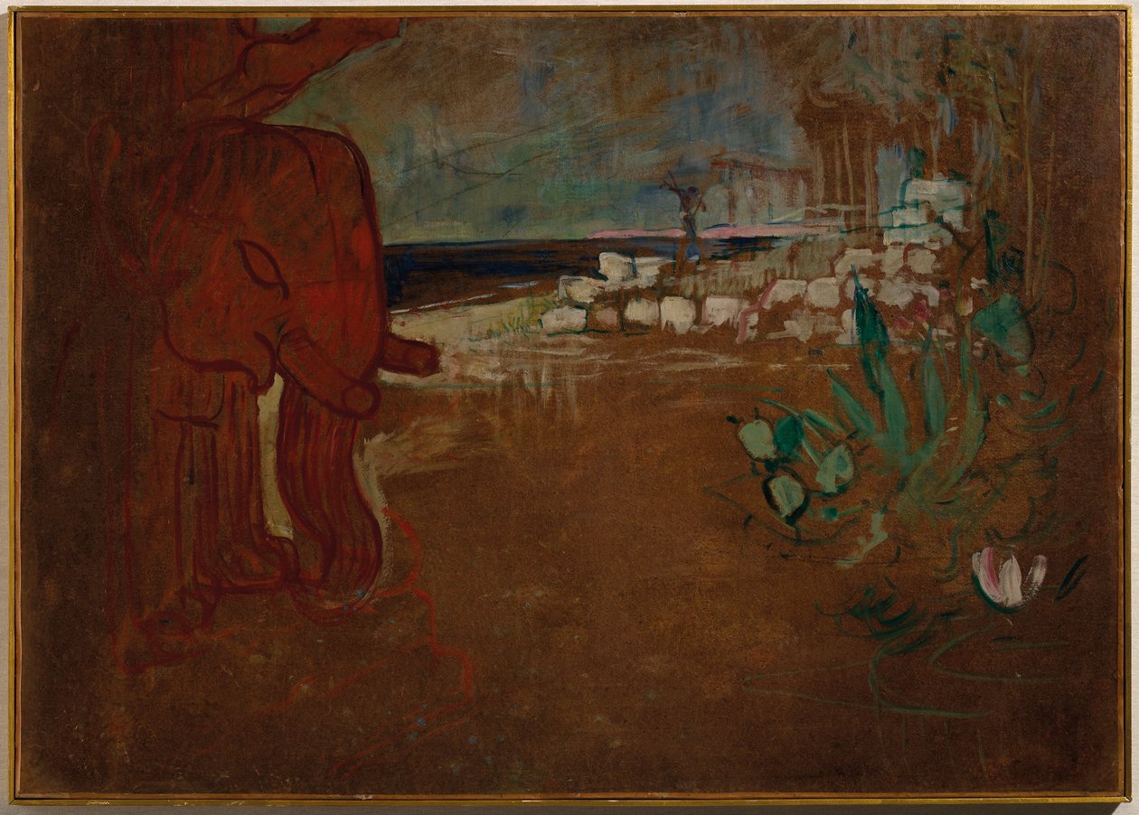 Decoração indiana para o "vagão de terracota", Modelo de decoração para o teatro da Obra, 1894 de Henri de Toulouse Lautrec
