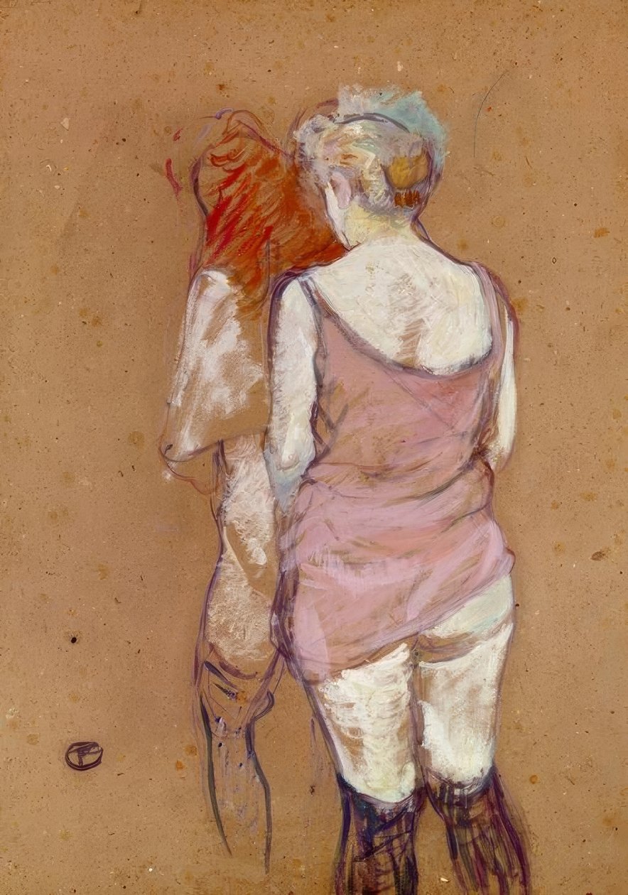 Duas mulheres deminues de volta, casa da rua dos Moinhos de Henri de Toulouse Lautrec