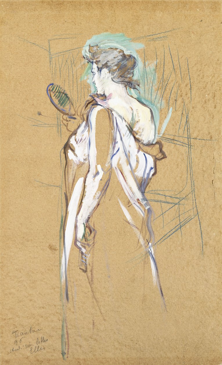 Elles - com espelho na mão, 1896 de Henri de Toulouse Lautrec