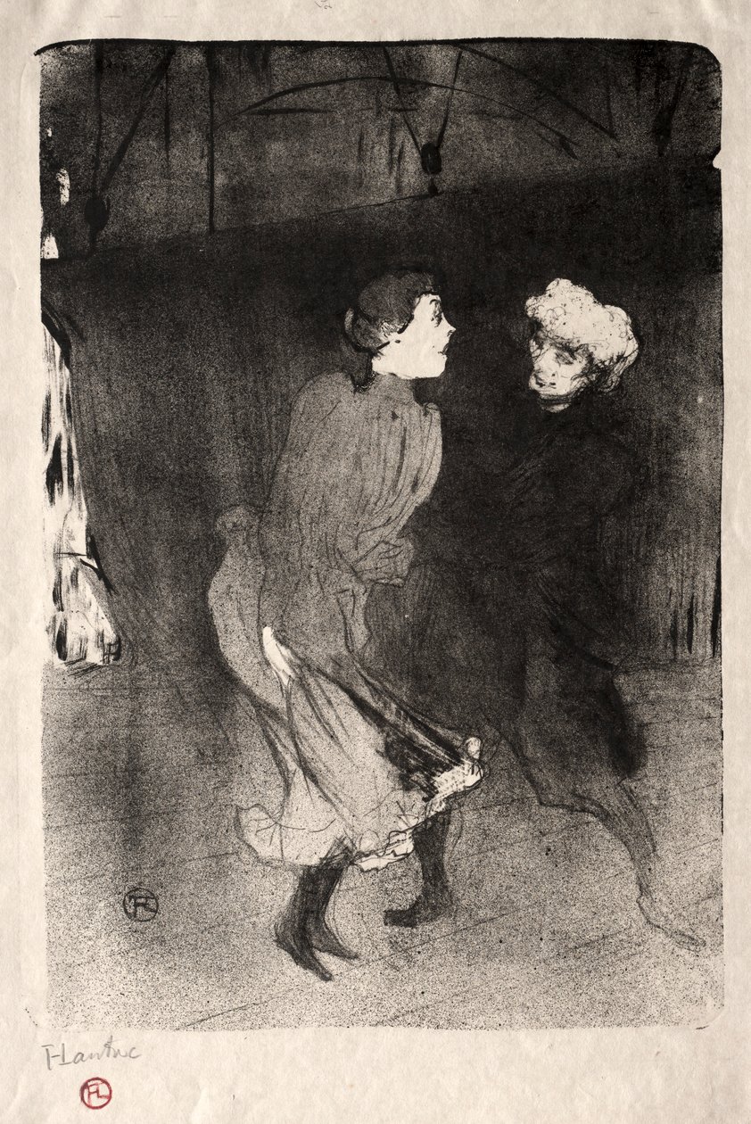 Emilienne d&39;Alecon e Mariquita dos Follies-Bergère, 1893. de Henri de Toulouse Lautrec
