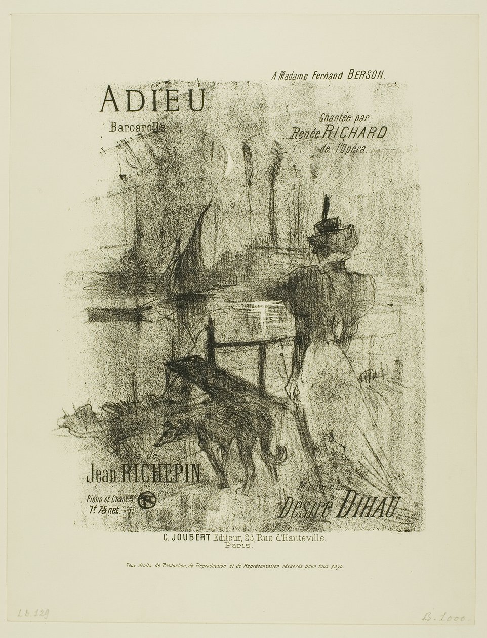 Adeus, de Mélodies de Désiré Dihau de Henri de Toulouse Lautrec