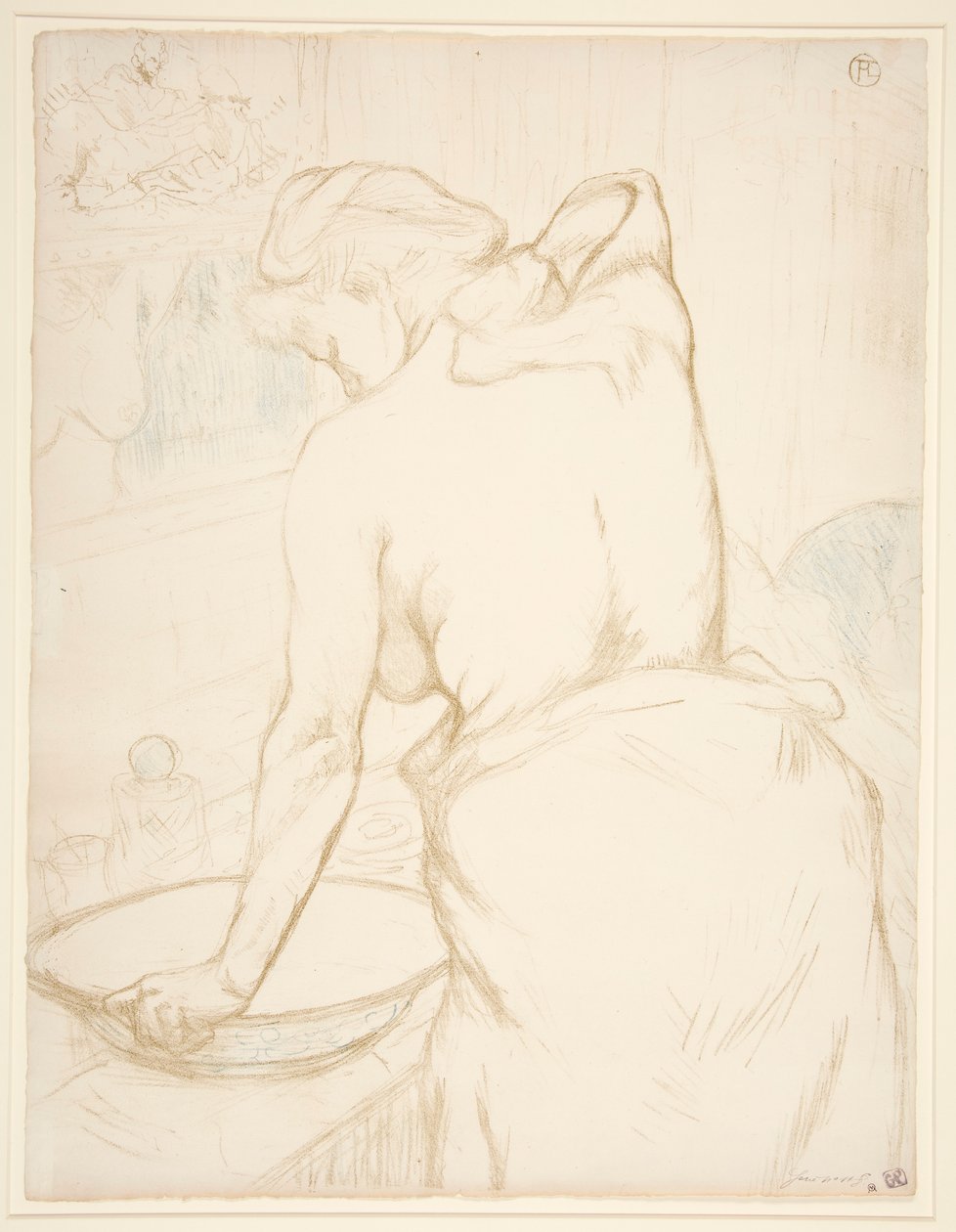 Mulher na sua Toilette, Lavando-se a si própria, da série Elles de Henri de Toulouse Lautrec