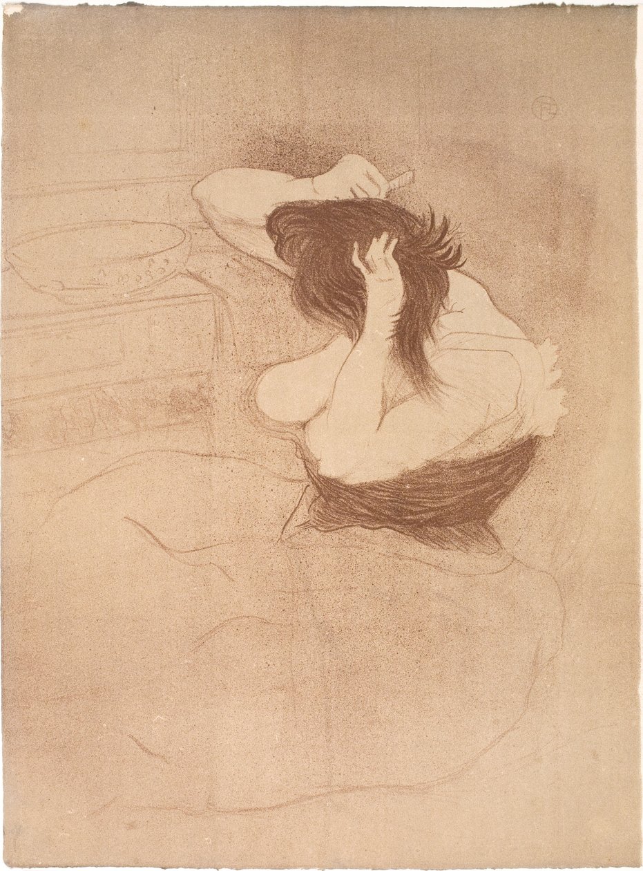 Mulher penteando o cabelo, Penteado de Henri de Toulouse Lautrec