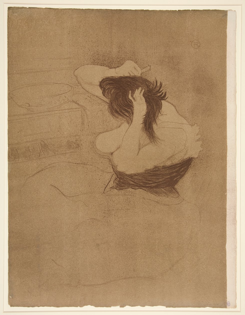 Mulher a pentear o seu cabelo, da série Elles de Henri de Toulouse Lautrec
