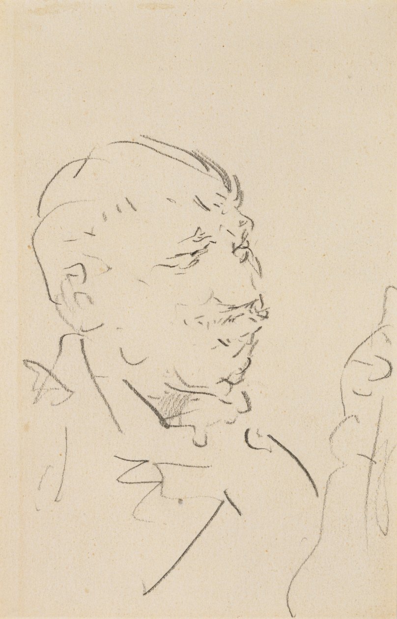 Cabeça de um homem (grafite em papel de wove) de Henri de Toulouse Lautrec