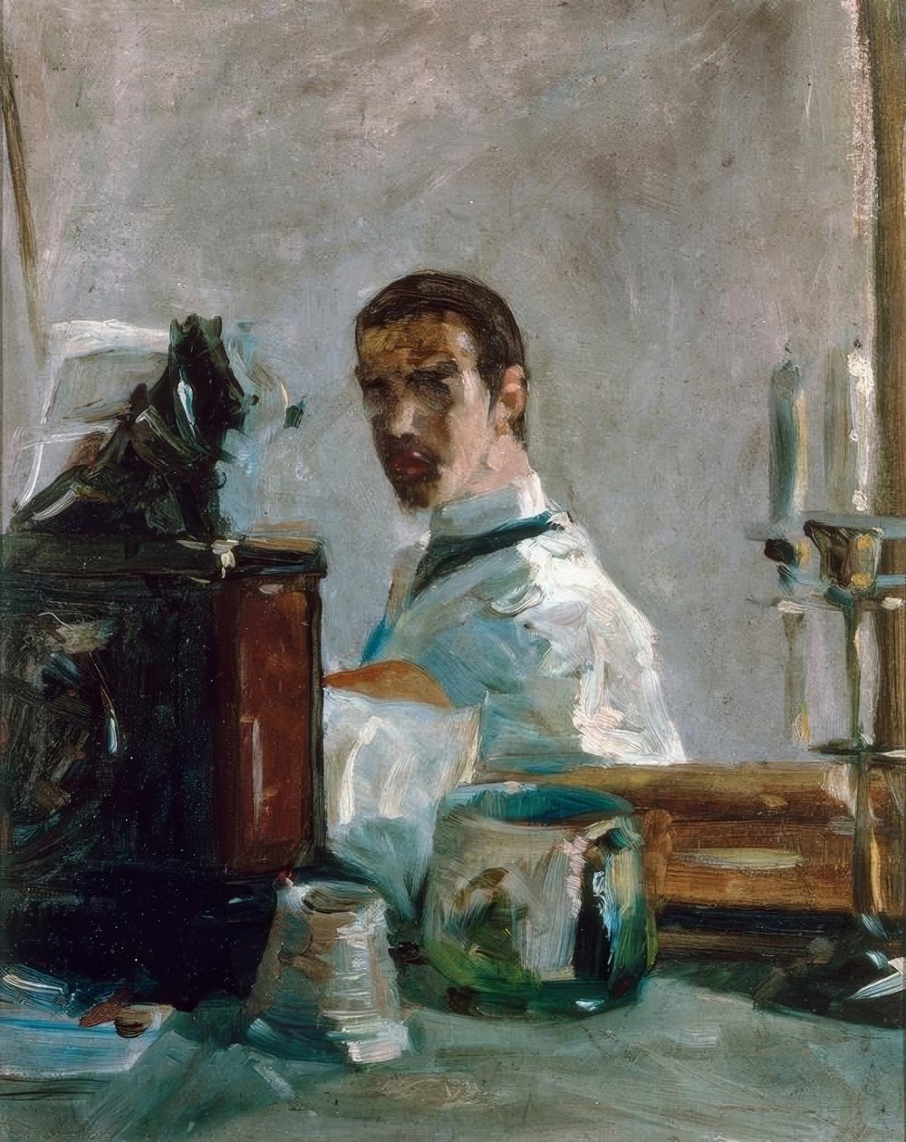 Henri de Toulouse-Lautrec por si mesmo (auto-retrato na frente de de Henri de Toulouse Lautrec