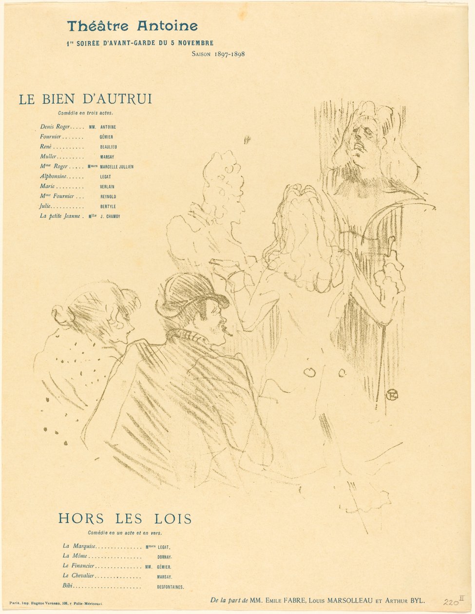 Homenagem a Molière Homenagem a Molière, 1897. de Henri de Toulouse Lautrec