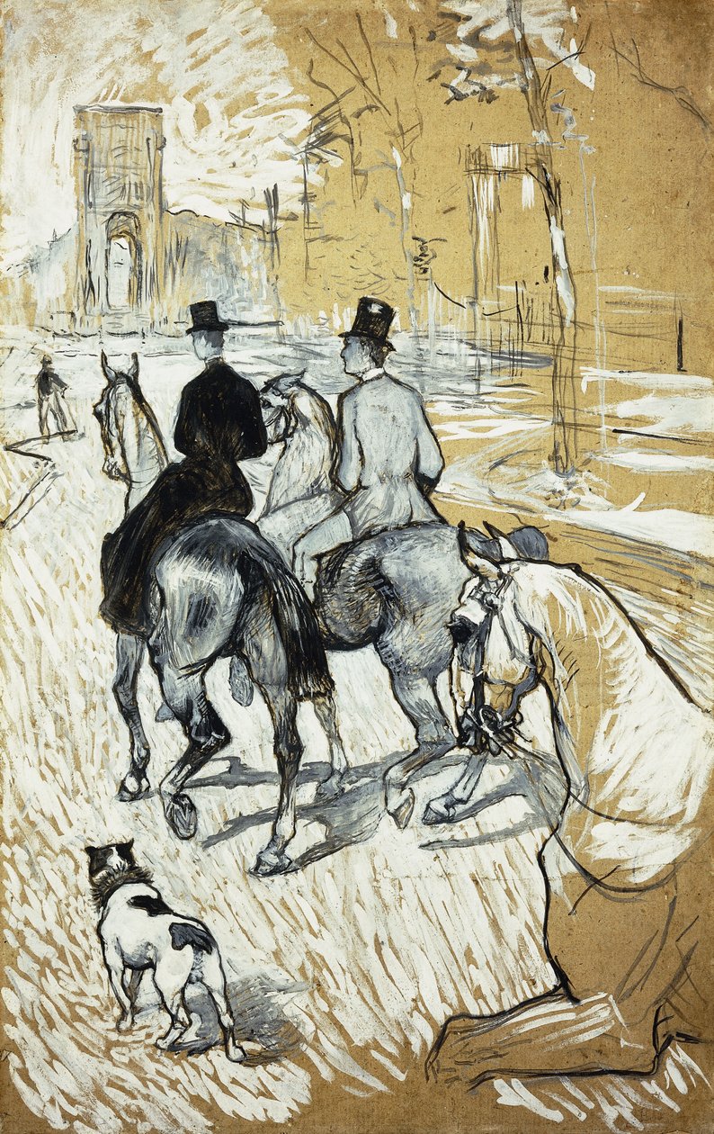 Cavaleiros indo em direção ao Bois de Boulogne; Cavaleiros que vão ao Bois de Bologne, 1888 de Henri de Toulouse Lautrec