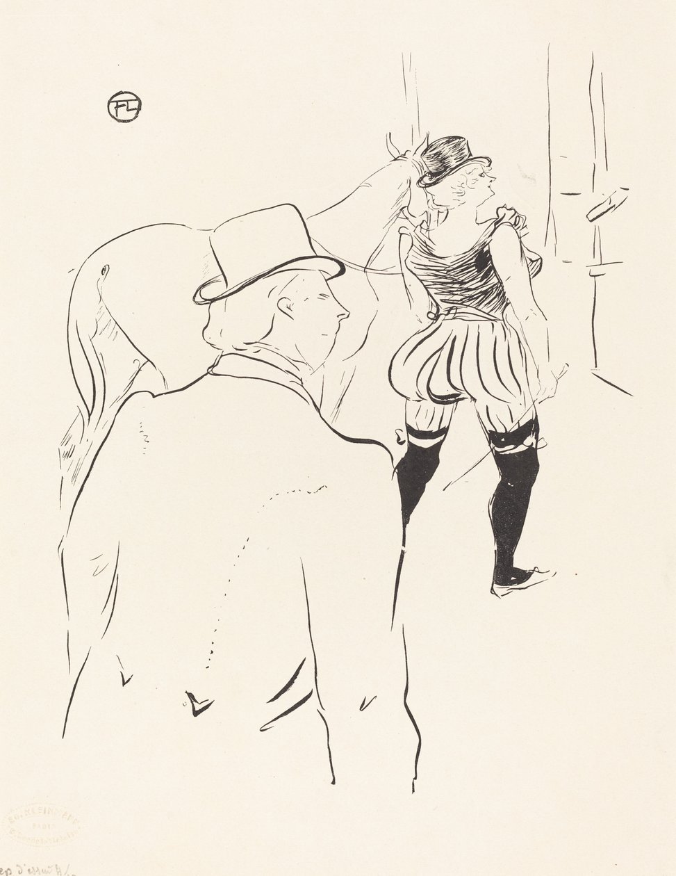 Nas asas do Folies-Bergere: Sra. Lona Barrison com seu empresário e marido, 1895. de Henri de Toulouse Lautrec