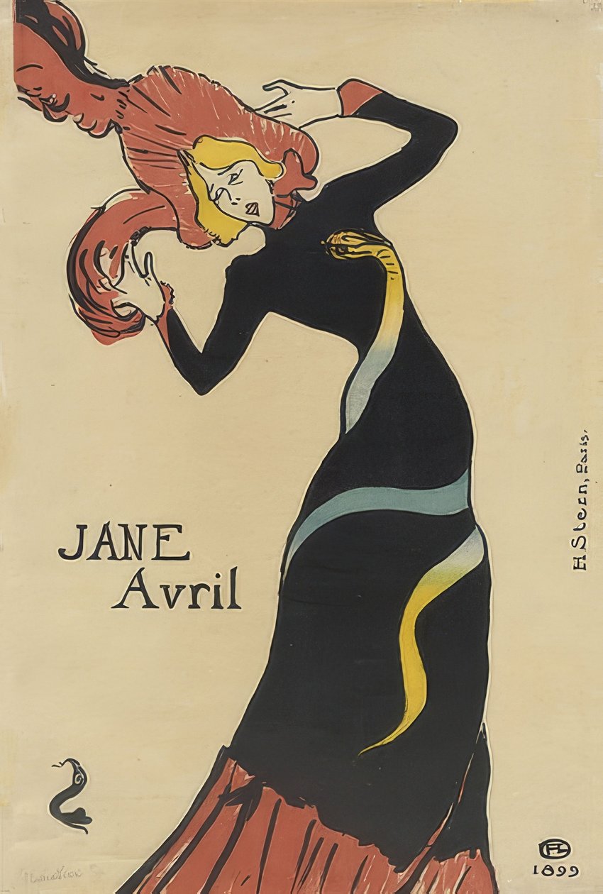 Jane Avril (Plakat). 1899 de Henri de Toulouse Lautrec