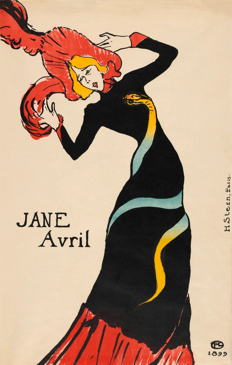 Jane Avril poster por Henri de Toulouse-Lautrec de Henri de Toulouse Lautrec