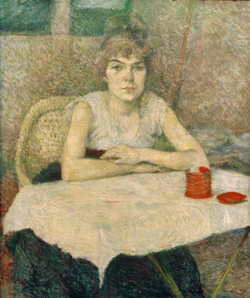 Jovem mulher à mesa, poudre de riz de Henri de Toulouse Lautrec