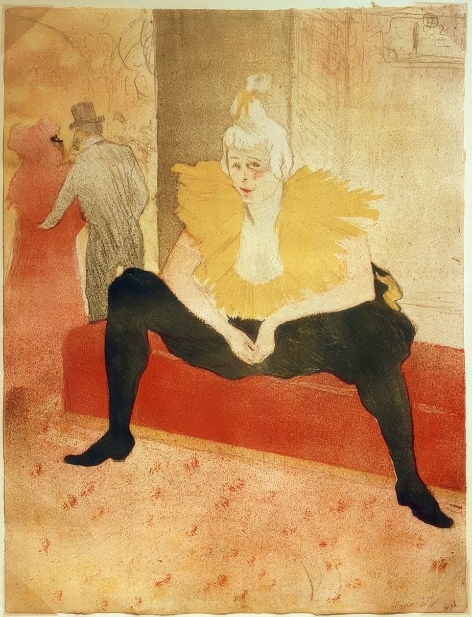 A palhaça, sentada de Henri de Toulouse Lautrec