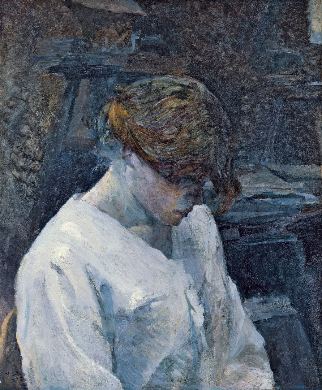La Rousse com uma blusa branca de Henri de Toulouse Lautrec