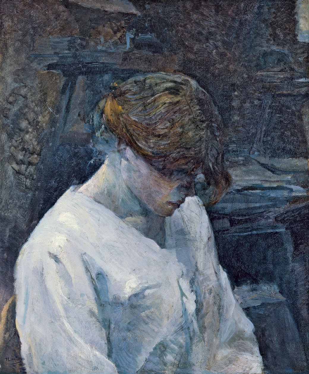 La Rousse em uma blusa branca, 1889 de Henri de Toulouse Lautrec