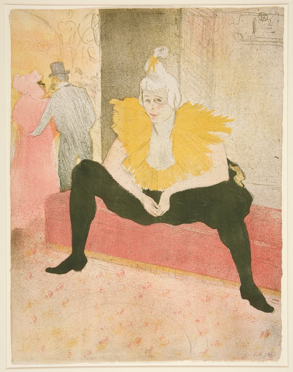 La clownesse assise, Mademoiselle Cha-u-Kao (The Seated Female Clown, Mademoiselle Cha-u-Kao), da série Elles de Henri de Toulouse Lautrec