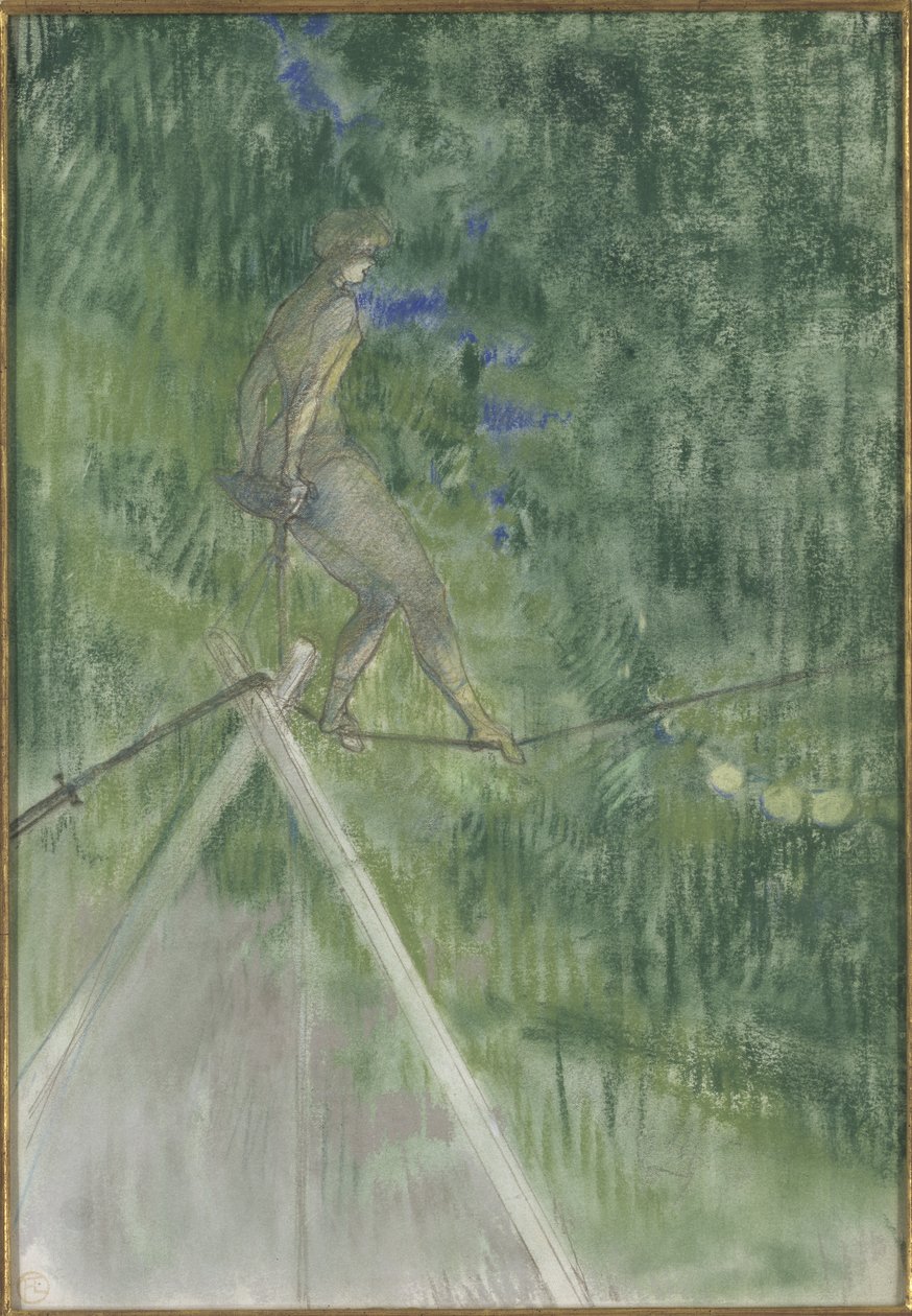 La danseuse de corde (funambule) - The Rope Dancer, de Toulouse Lautrec, Henri, de (1864-1901). Pastel sobre papel. Tamanho: 47x32 cm. Nationalmuseum Estocolmo de Henri de Toulouse Lautrec