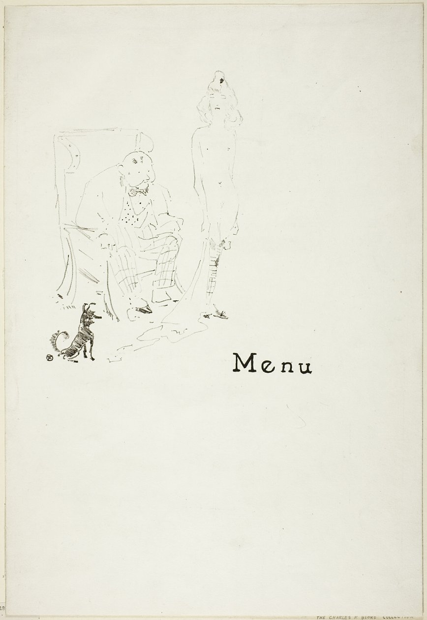 A Garota Nua: Menu de Henri de Toulouse Lautrec