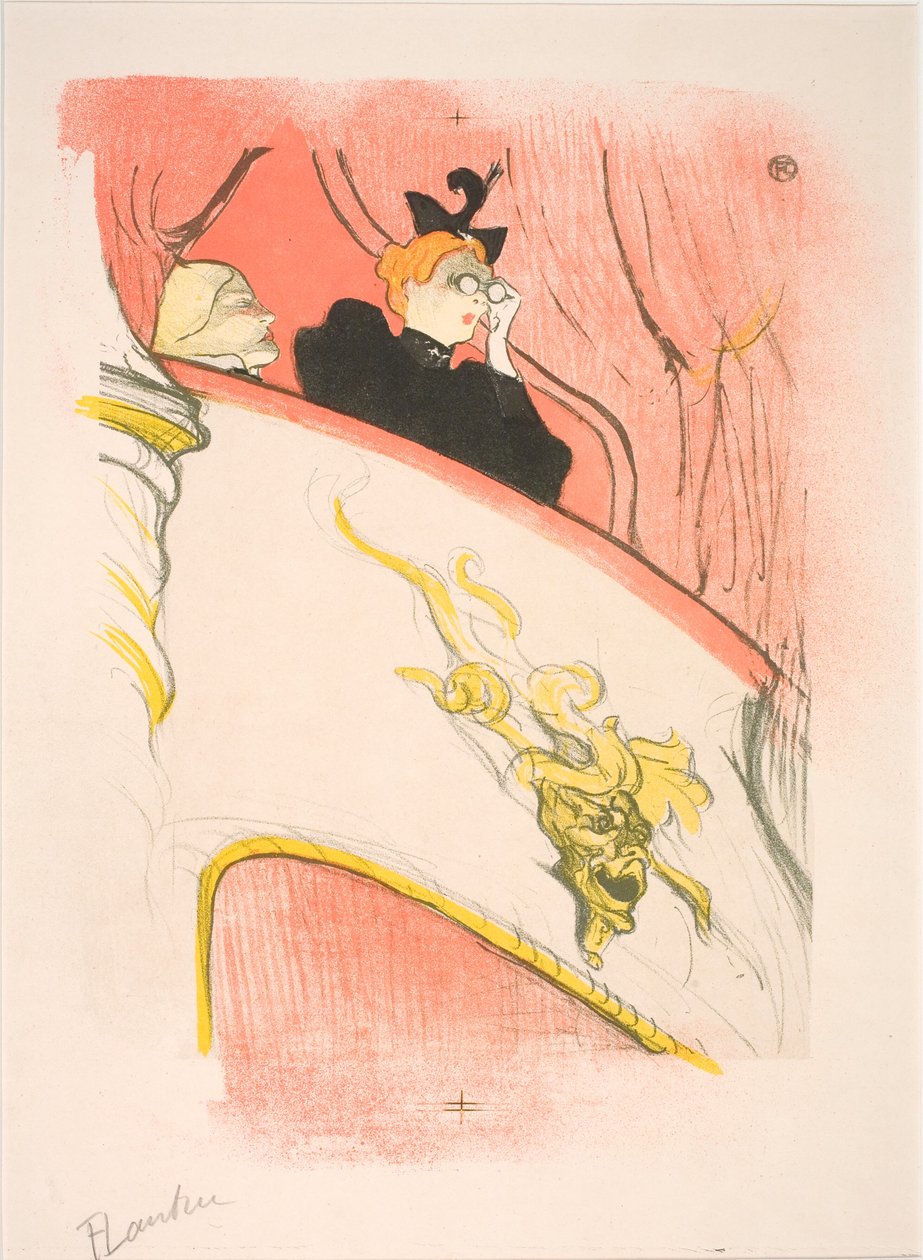 O lodge com o mascaron dourado de Henri de Toulouse Lautrec