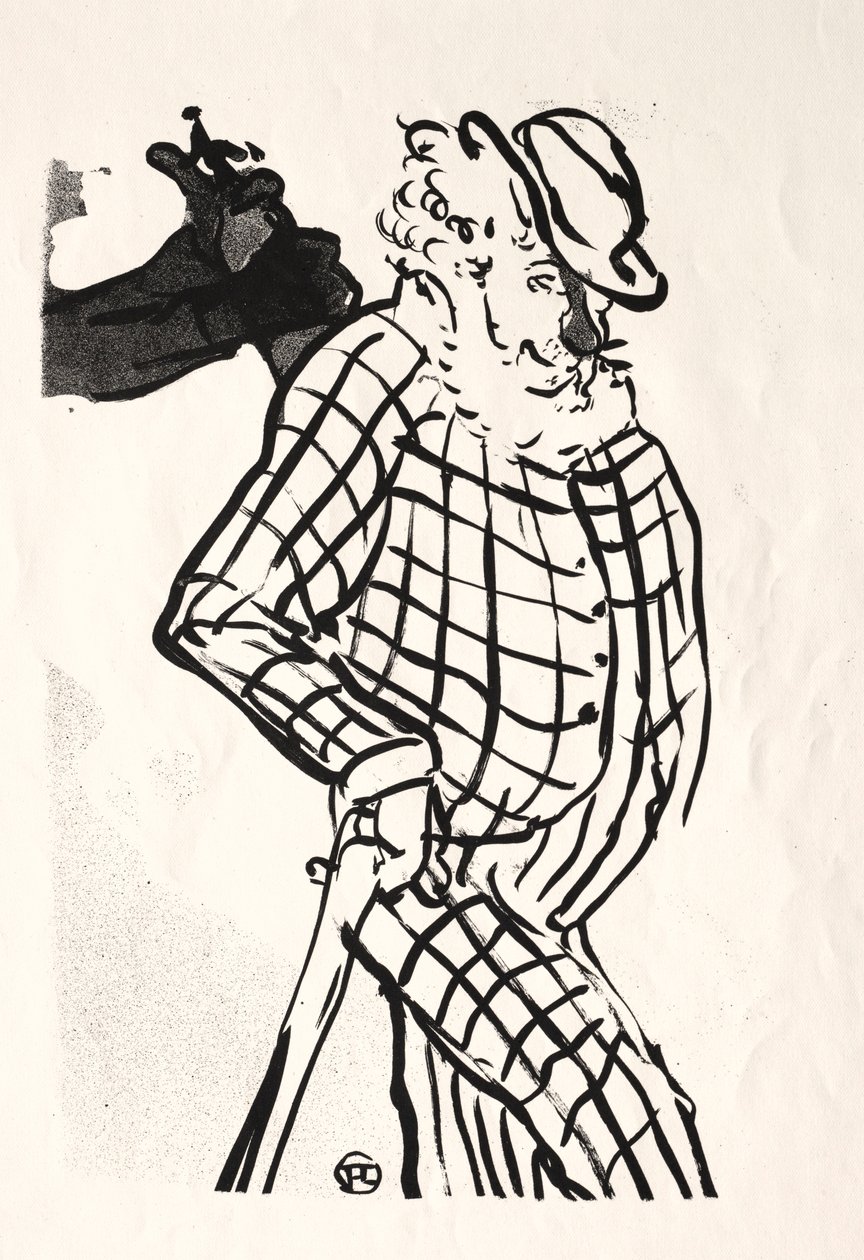 O café-concerto: cantor americano, 1893. de Henri de Toulouse-Lautrec