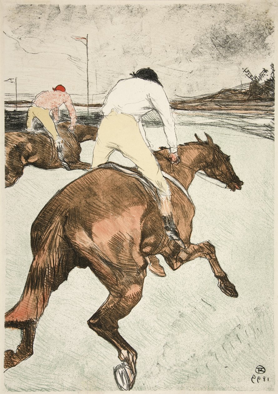 O Jockey Racehorses, pub. 1899 (cor litho) de Henri de Toulouse Lautrec