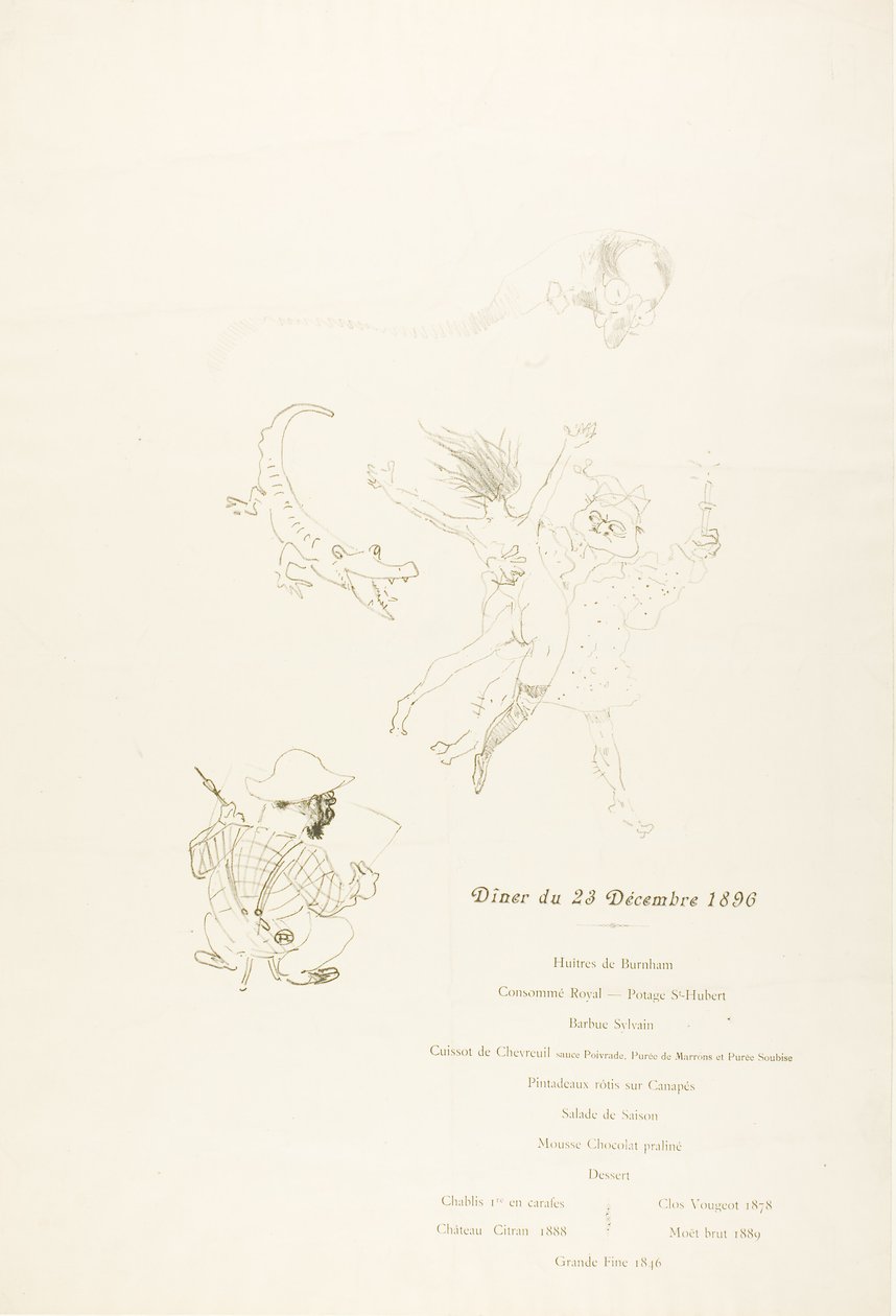 O crocodilo, Menu de Henri de Toulouse Lautrec