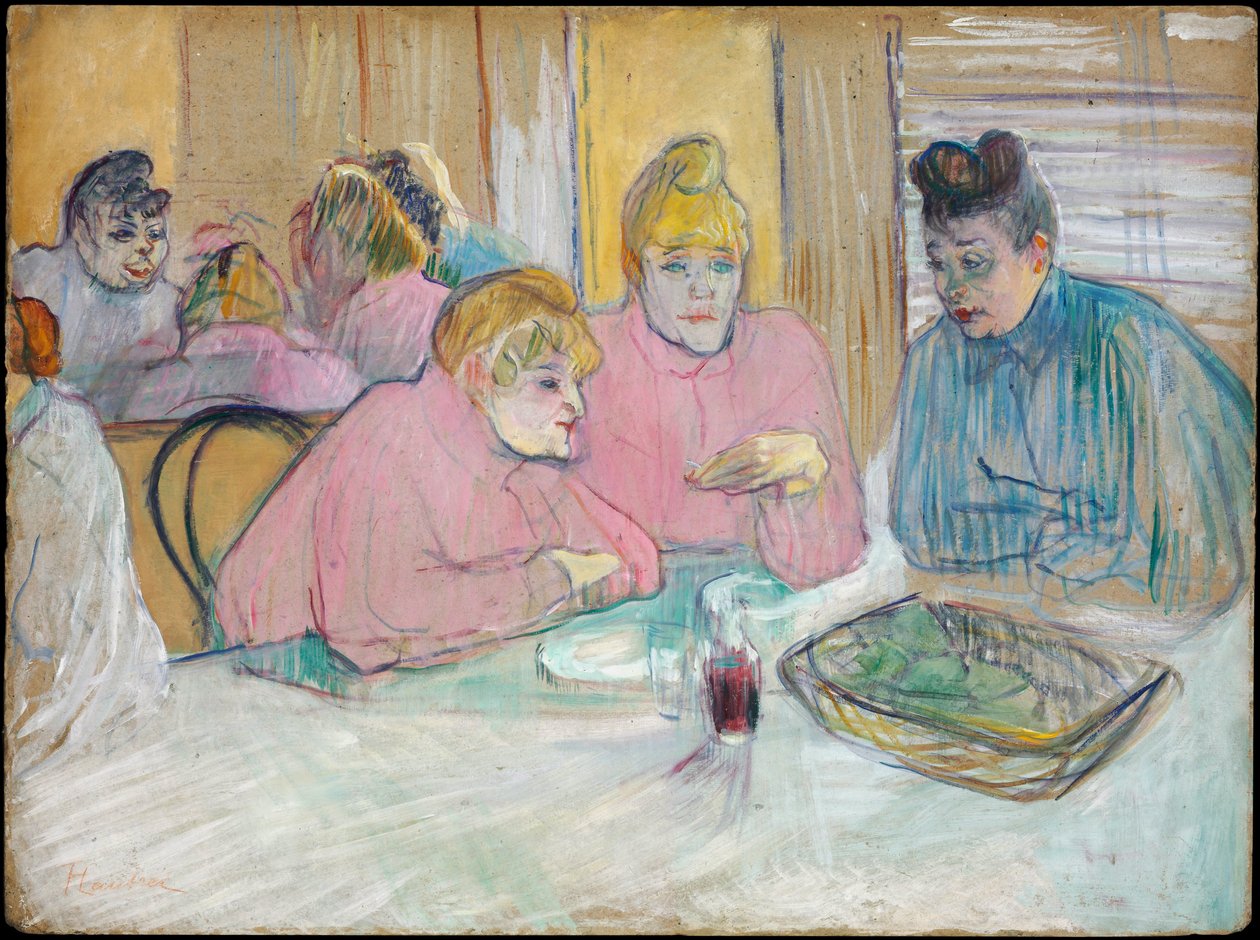 Les Dames dans la salle a manger - As Damas na Sala de Jantar - Toulouse-Lautrec, Henri, de (1864-1901) - 1893-1894 - Óleo sobre cartão - 60,2x80,7 - Szepmuveszeti Muzeum, Budapeste de Henri de Toulouse Lautrec