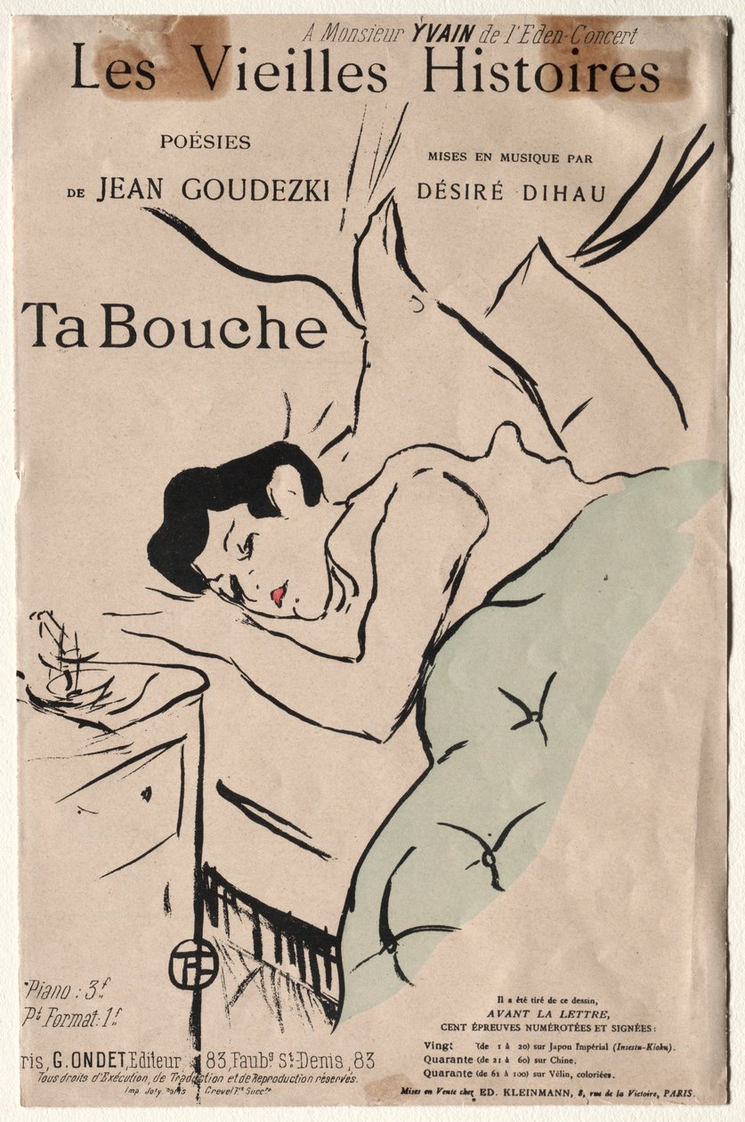 As velhas histórias: sua boca, 1893. de Henri de Toulouse Lautrec