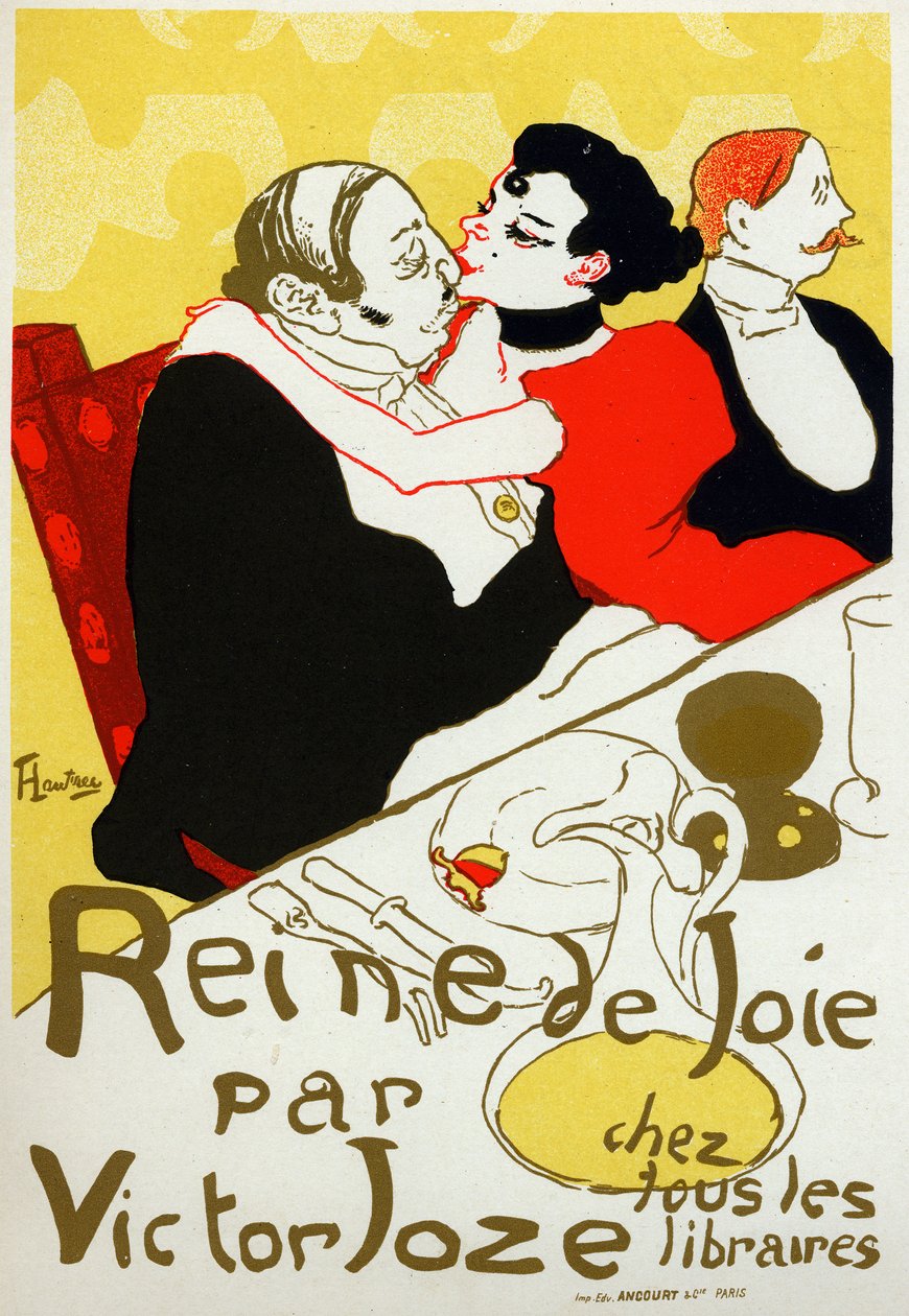 Literatura. Reine de joie (Rainha da Alegria), romance de Victor Joze. Cartaz de Henri de Toulouse Lautrec, França, c.1892 (cartaz) de Henri de Toulouse Lautrec