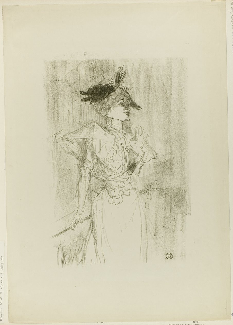 Mademoiselle Marcelle Lender, em pé de Henri de Toulouse Lautrec
