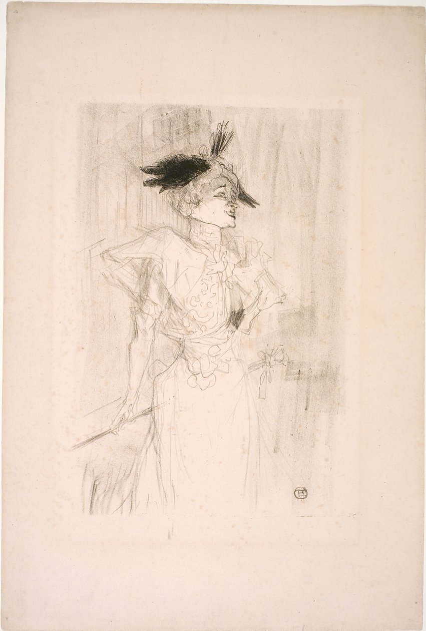 Senhorita Marcelle Lender, de pé de Henri de Toulouse-Lautrec