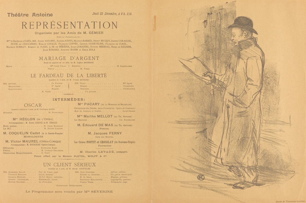 Bodas de Prata, The Burden of Liberty, A Serious Client [reto], 1897. de Henri de Toulouse Lautrec