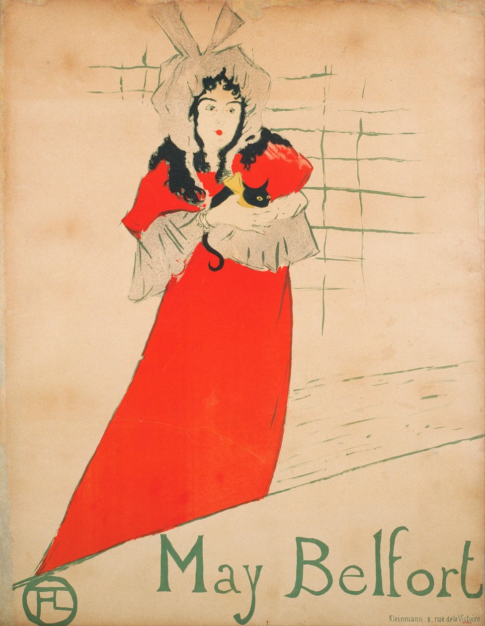 May Belfort (nee May Egan) (Poster) - Obra de Henri de Toulouse Lautrec (Toulouse-Lautrec) (1864-1901) - 1895 - Litografia a cores - 80x62 - Museu Nacional de Art de Catalunya, Barcelona de Henri de Toulouse Lautrec