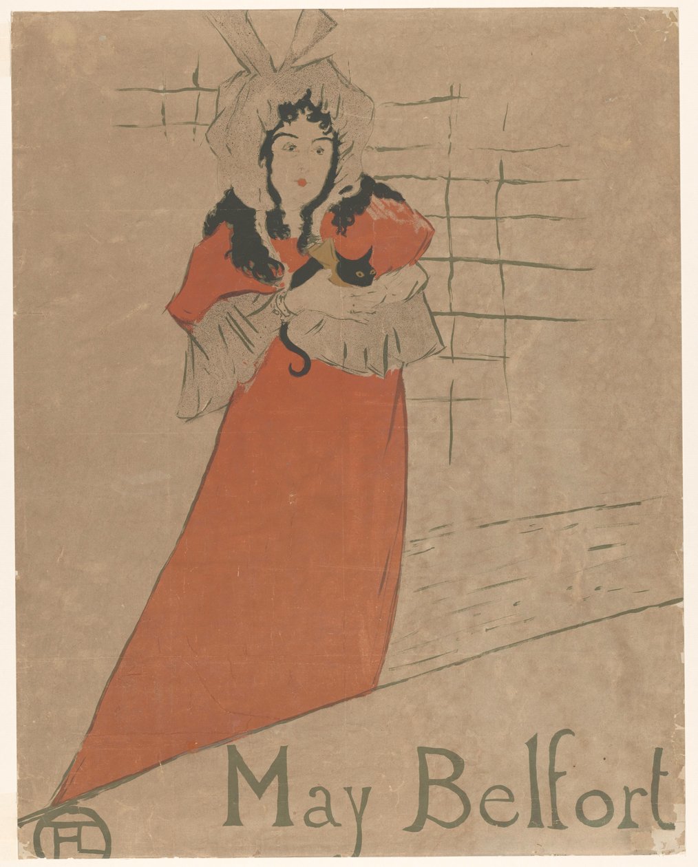 May Belfort com um gato nos braços May Belfort (título no objeto) de Henri de Toulouse Lautrec