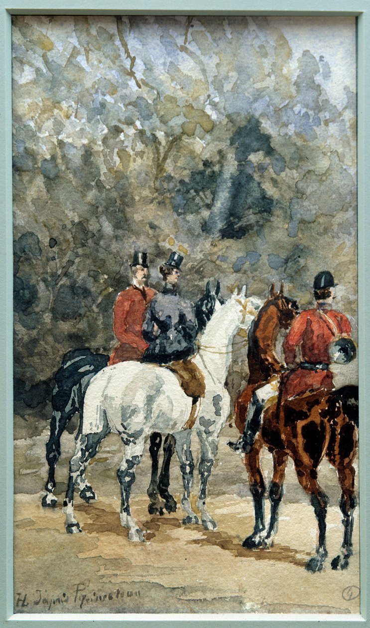 Encontro de Cavaleiros de Caça em Watercolour por Henri de Toulouse Lautrec (1864-1901) 1878 Albi. Musee Toulouse Lautrec de Henri de Toulouse Lautrec