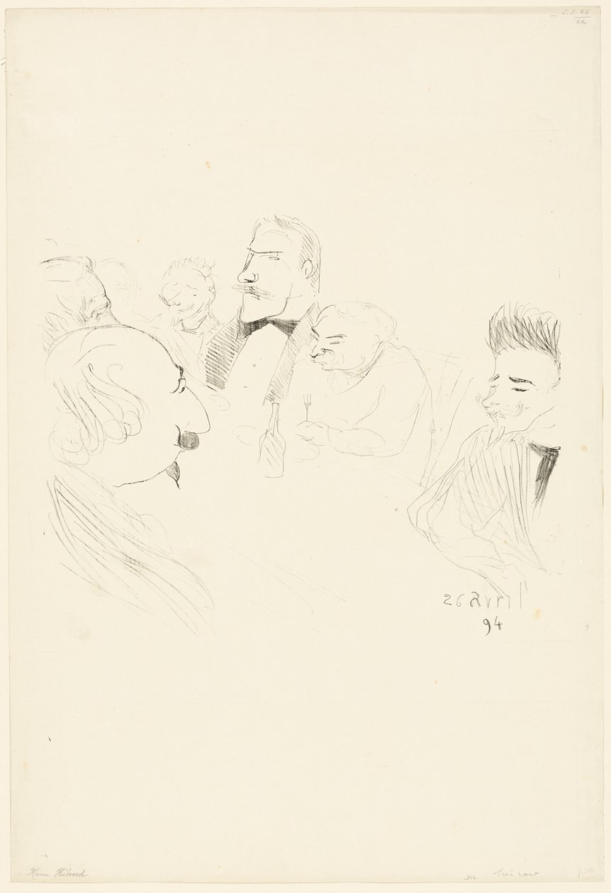 Cardápio para Adrien Hébrard de Henri de Toulouse Lautrec